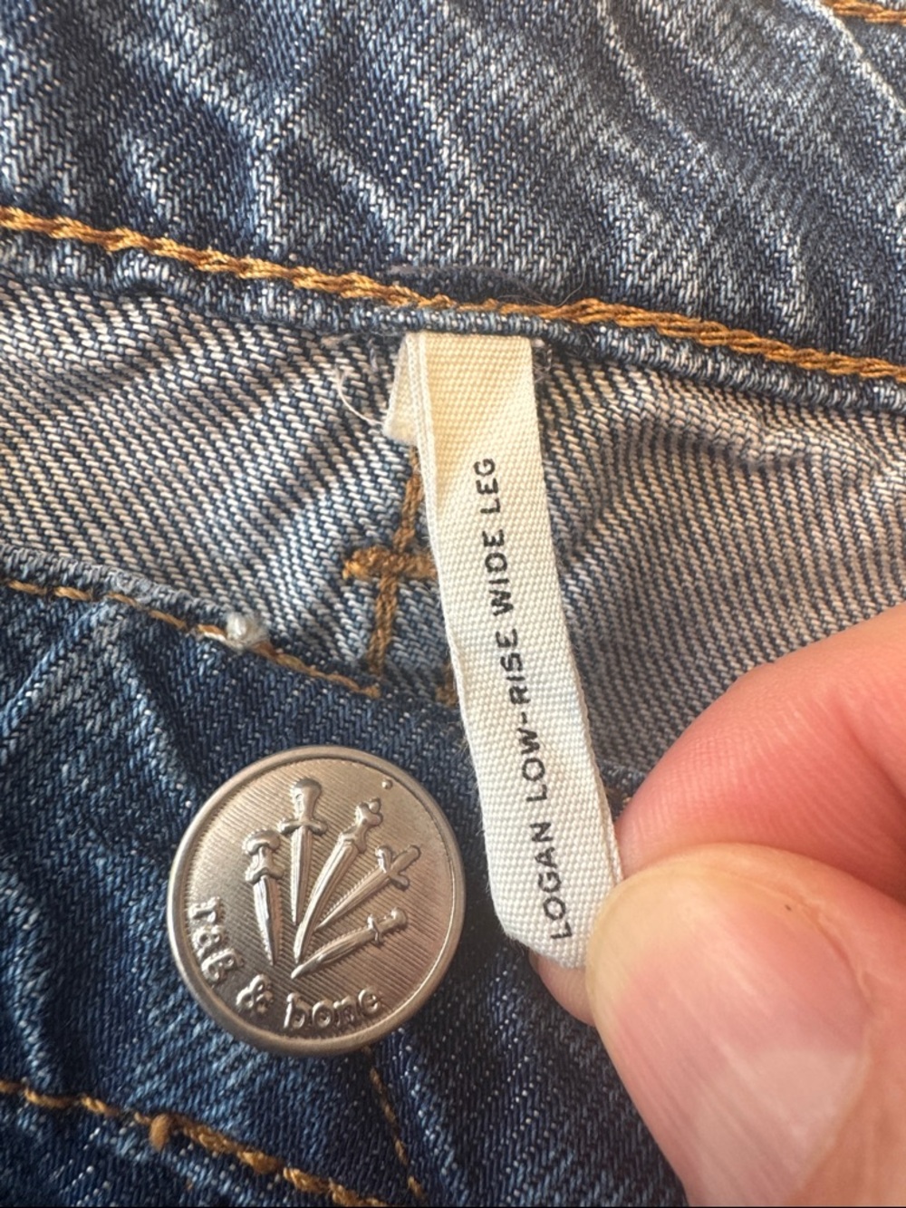 Rag & Bone Logan Featherweight Denim Low Rise Wide Leg Jeans Size 27 Lily Wash - Picture 7 of 13